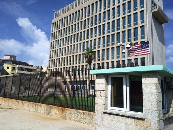 Exterior of the U.S. Embassy in Havana.