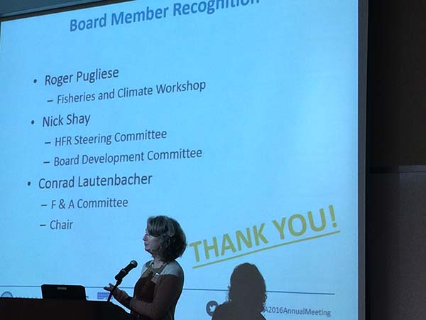 Debra Hernandez says farewell to leaving SECOORA Board Members.