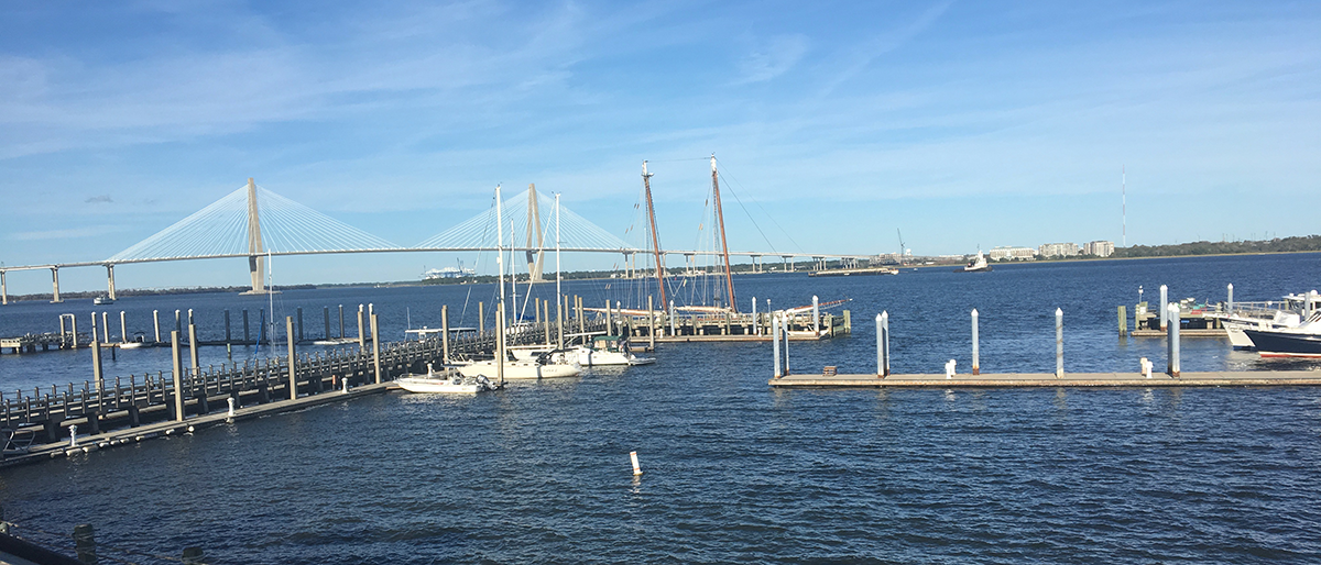 Looking across the Cooper River in from the Charleston Maritime Center